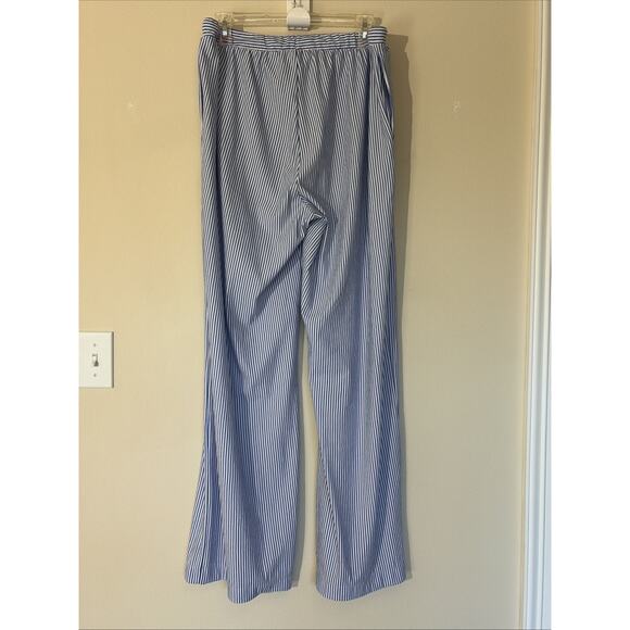 Primark Blue/White Stripe Casual Wide Leg Lounge Travel Resort Pants Womens Med - Picture 5 of 8
